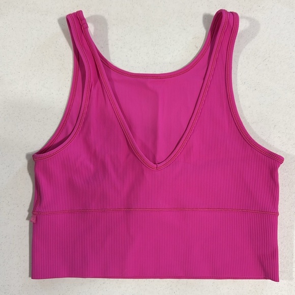 Lululemon Pivot Reversible Tank Ribbed Top Hot Pink Size 10 - Picture 2 of 6